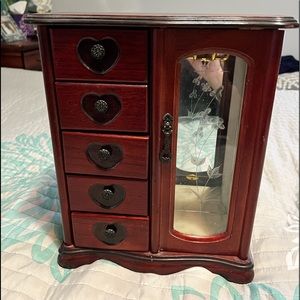 Rich brown solid wood jewelry box
